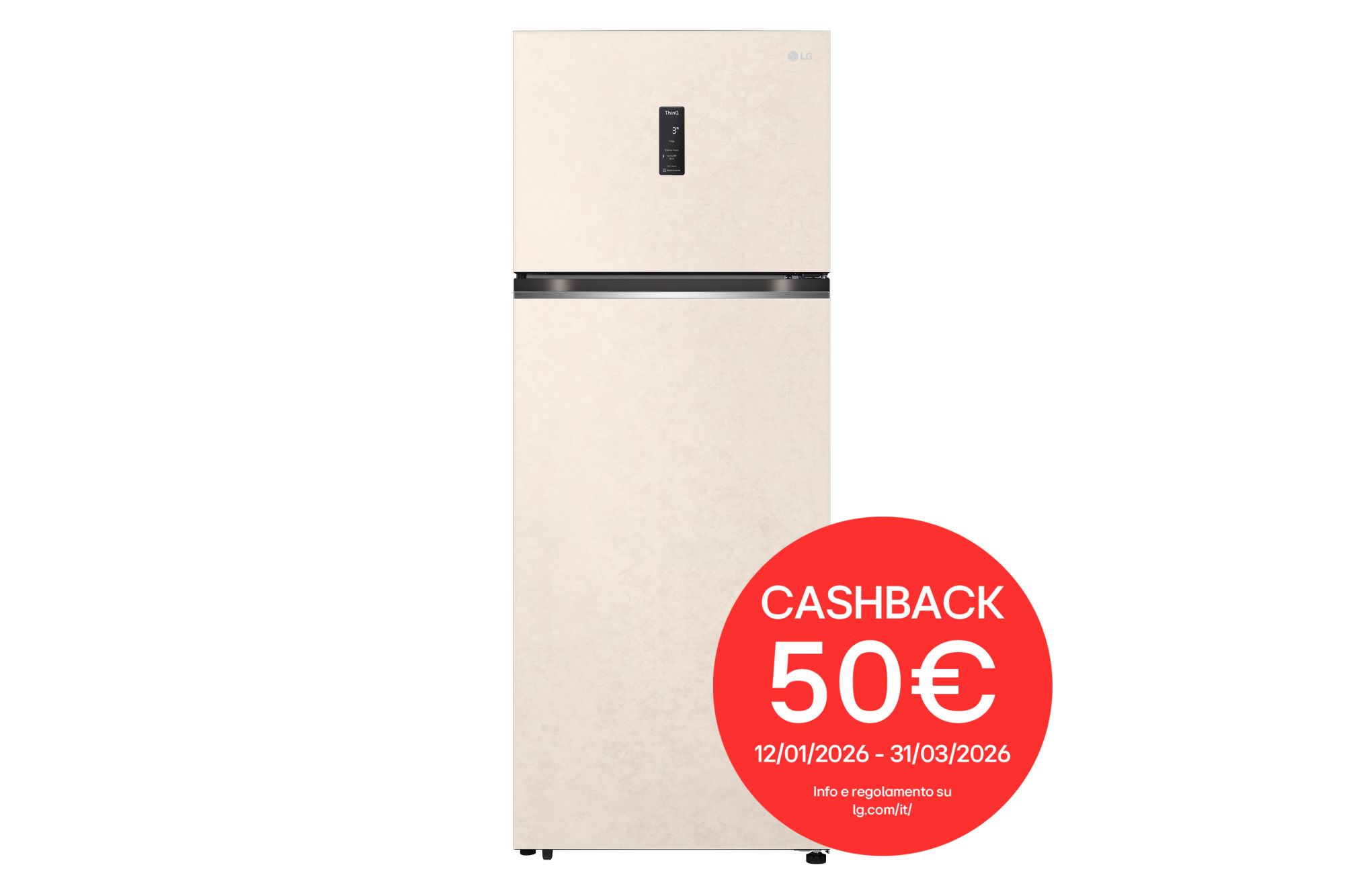 Foto frontale del frigorifero LG GTBV44SEBKD